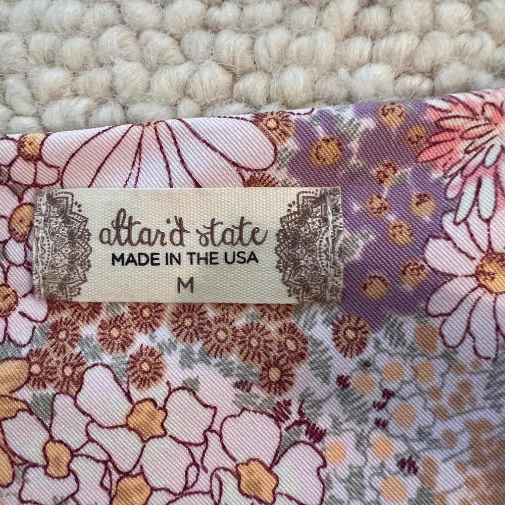 Altar'd State Pink and Purple Floral Halter Top - Picture 4 of 5